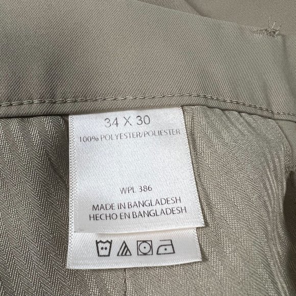 Haggar H26 Mens 36x30‎ Beige Pants Slash Pockets Business Flat Front Polyester - Picture 3 of 13